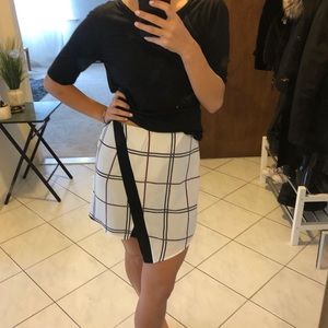 Asymmetrical Black and White Skirt